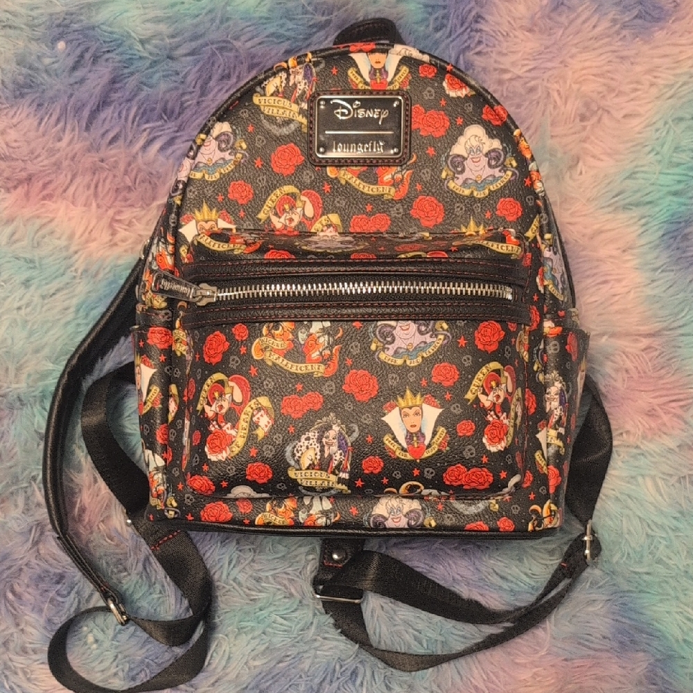 Loungefly Black and Red Disney Backpack